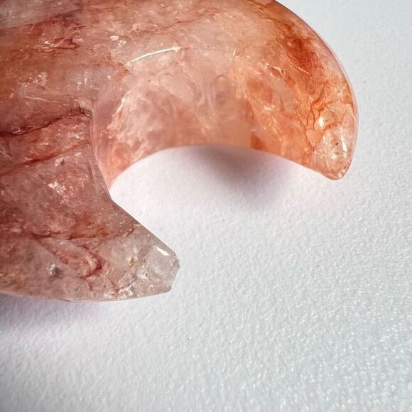Fire Quartz Crystal Crescent Moon (4) - Picture 4 of 10